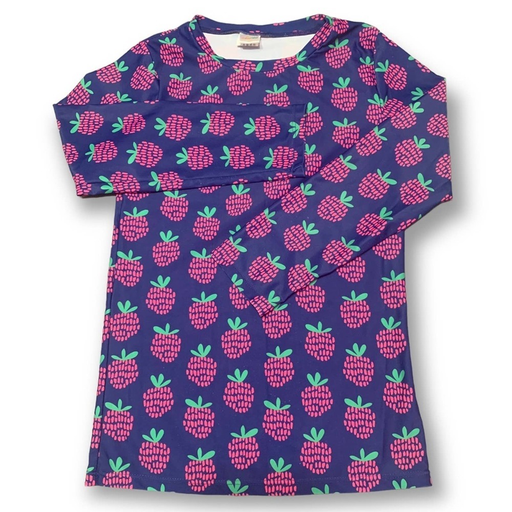Swim Shirt Size 12 Kids Rashguard Poppy’s Strawberry Sunshine - Picture 2 of 6
